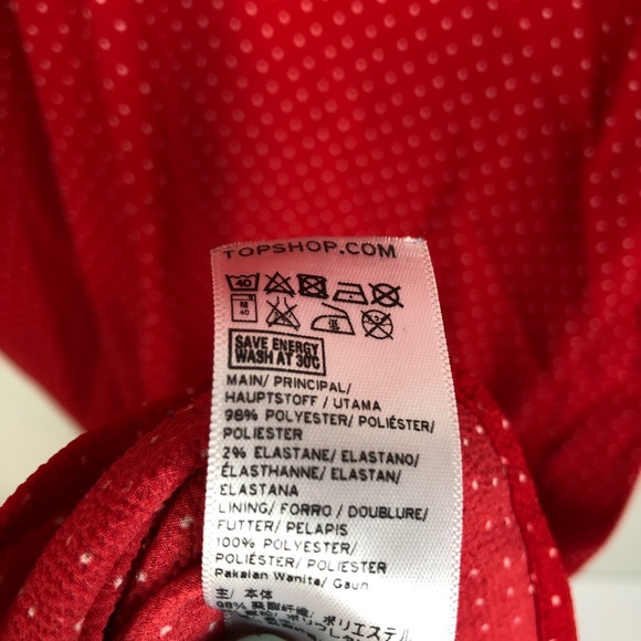 Topshop Red and White Polka Dot Short Sleeve Midi Dress Size 2 - Picture 15 of 16
